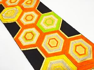 アンティーク　亀甲模様織り出し袋帯（着用可）